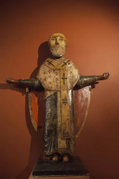 Una Scultura Legno San Nicola Nel Monastero Ipatiev Kostroma Russia — Foto Stock