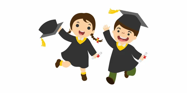 Una Ilustración Estudiantes Graduados Felices Concepto Educativo —  Fotos de Stock