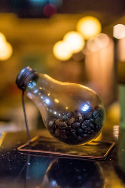 Vertical Shot Eternal Terrarium Filled Coffee Beans — Stock Photo, Image