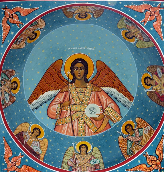 Sihastria Romania Sep 2020 Icon Representing Jesus Painted Wall Sihastria — Stock Photo, Image