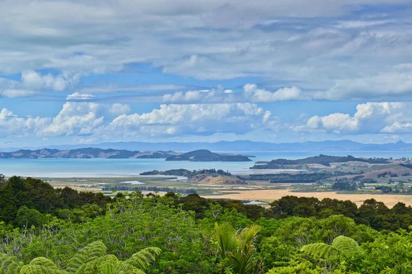 Langer Blick Vom Gipfel Des Clevedon Scenic Reserve Auf Die — Stockfoto