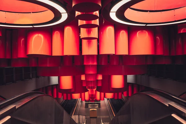 Beautiful Modern Decoration Building Escalators Brussels Belgium — Stock Photo, Image