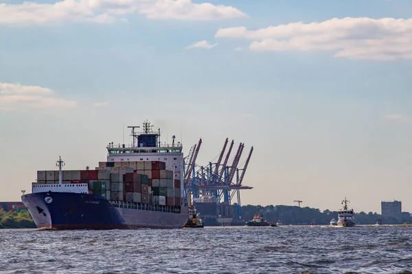 Hambu Deutschland September 2014 Hamburg Deutschland September 2014 Ein Containerschiff — Stockfoto