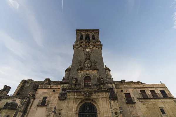 Colpo Basso Della Chiesa Parrocchiale Santa Maria Arcos Frontera Andalusia — Foto Stock