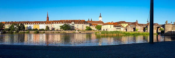 Eine Panoramaaufnahme Des Stadtbildes Von Würzburg Und Main Deutschland — Stockfoto