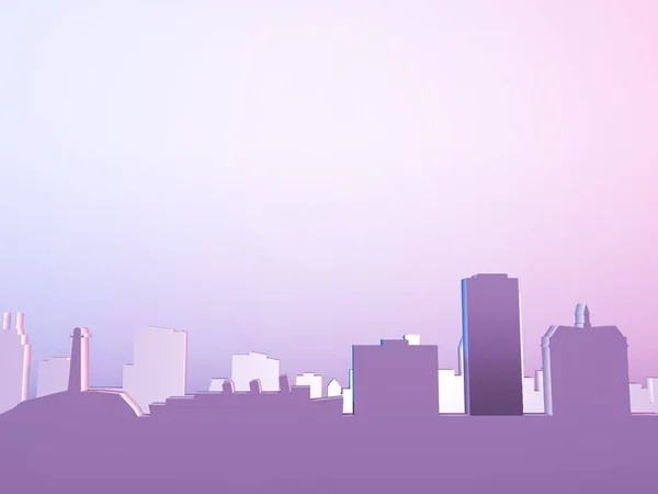 Illustrazione Long Beach Skyline Città — Foto Stock