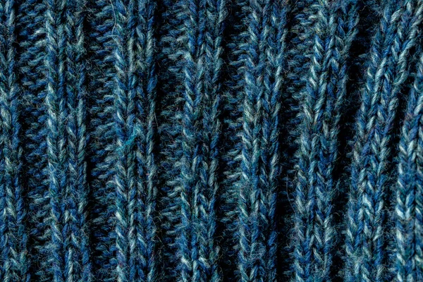 Closeup Shot Blue Knitted Fabric Texture — Stock Photo, Image