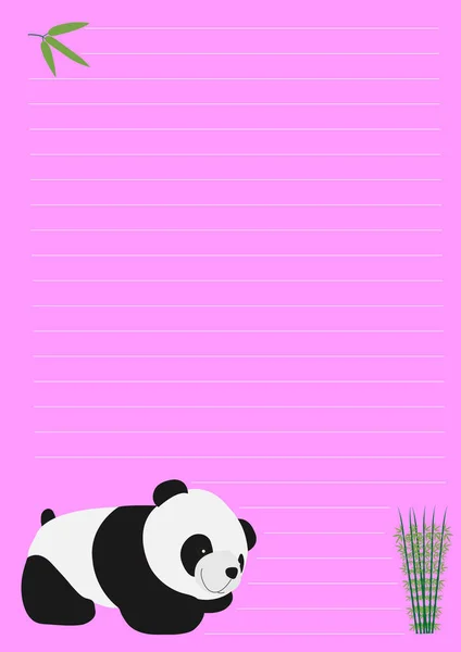 Une Page Verticale Couleur Rose Avec Des Lignes Adorable Panda — Photo