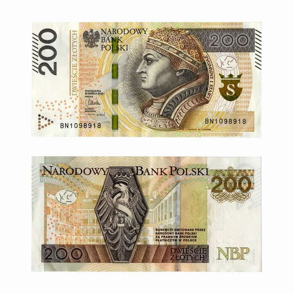 200 Polish Zlotys Banknote Front Rear View — Stockfoto