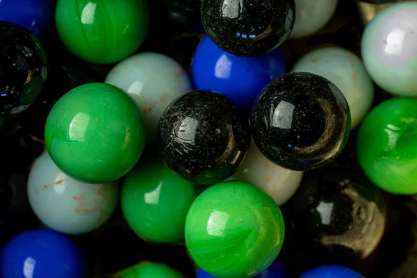 Closeup Colorful Opaque Glass Marbles — Stock Photo, Image