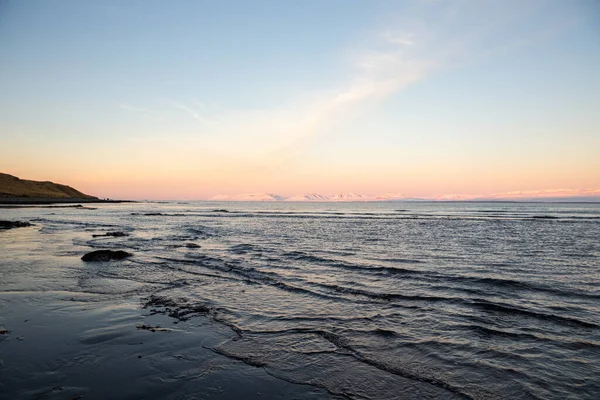 Closeup Shot Beautiful Sea Sunset Westfjords Iceland — Foto de Stock