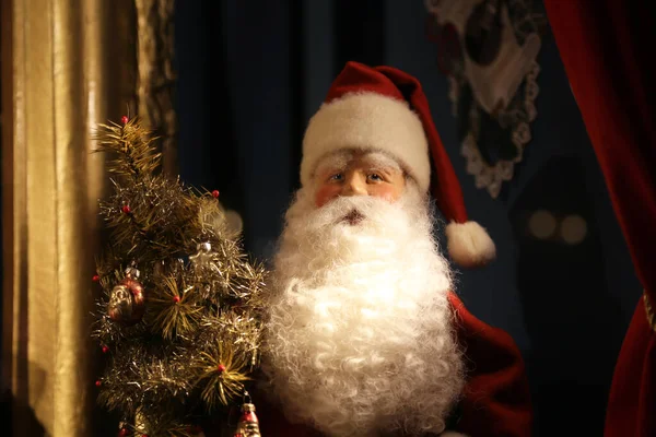Closeup Focus Shot Santa Claus Christmas Figurine — Stock Photo, Image