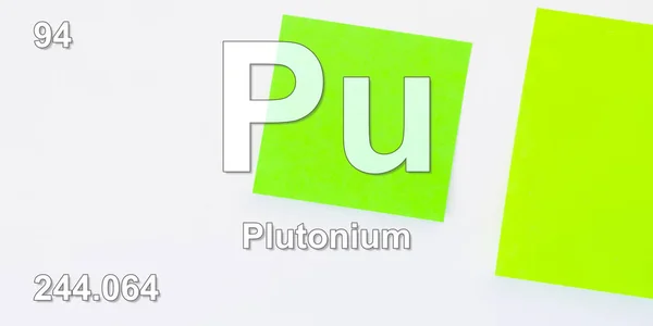 プルトニウム化学元素原子データと記号イラスト背景 — ストック写真