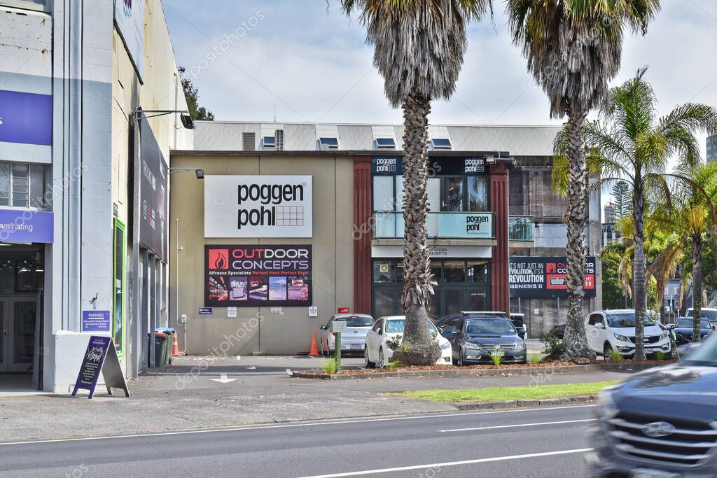 AUCKLAND, NEW ZEALAND - Apr 05, 2019: Auckland / New Zealand - April 5 2019: Poggenpohl kitchen interior design business at The Strand