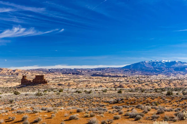Krásný Krajinný Záběr Národního Parku Arches Pohoří Sal Utahu Usa — Stock fotografie