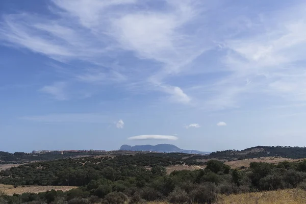 Uma Bela Paisagem Campo Com Vegetação Sob Céu Nublado — Fotografia de Stock