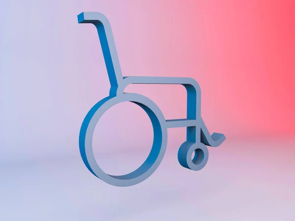 Illustration Une Icône Fauteuil Roulant Sur Fond Dégradé — Photo