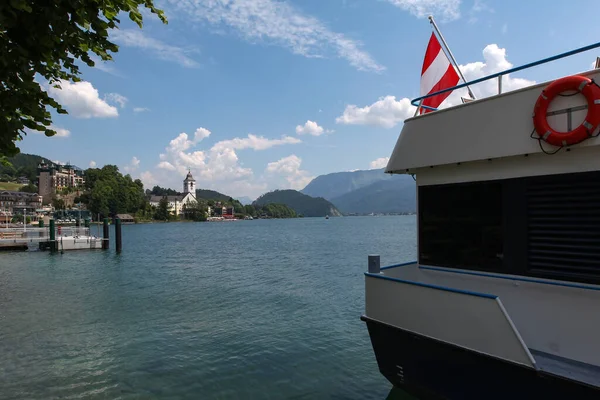 Aerial Shot Wolfgang Wolfgangsee Lake Salzkammergut Austria — Stock Photo, Image