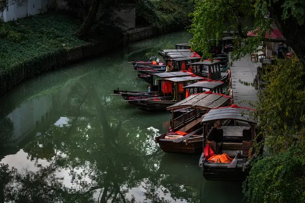 Een Close Shot Van Boten Rivier — Stockfoto