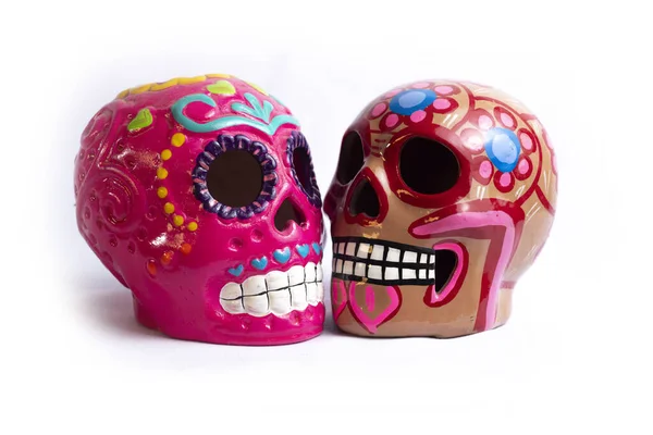 Isolated Shot Vibrant Decorative Skull Souvenirs — Stock Photo, Image