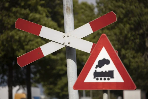 Aadorp Netherlands Sep 2020 Голландський Дорожній Знак Зображує Поїзд Означає — стокове фото