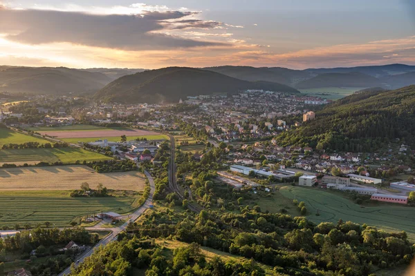 Beautiful Aerial Shot Tisnov City Hradcany Village Czech Republic — Stock Photo, Image