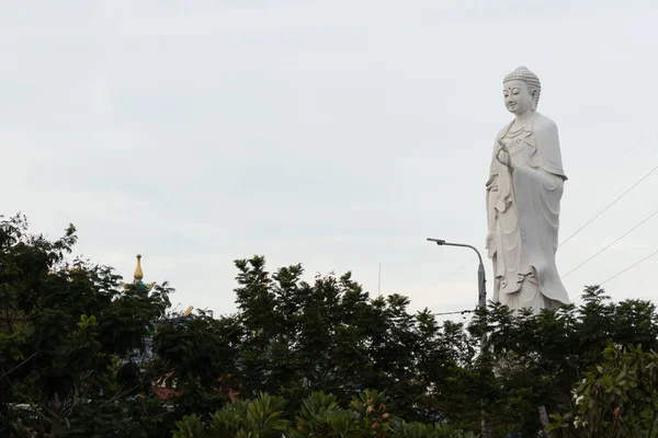 Een Lage Hoek Opname Van Een Lady Boeddha Standbeeld Nang — Stockfoto