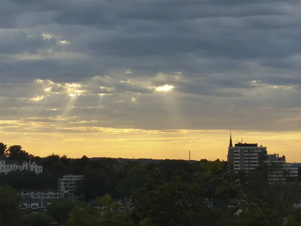 Vacker Utsikt Över Byggnader Soluppgången — Stockfoto