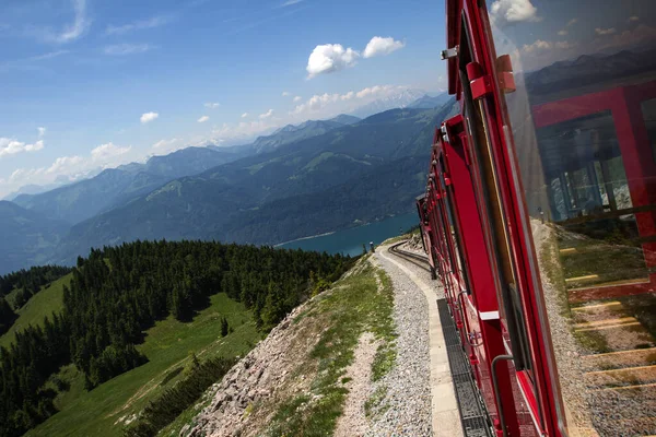 Schafbergbahn Een Meterspoor Oostenrijk — Stockfoto