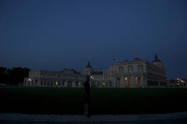 Королевский Дворец Аранхуэса Испании Ночью — стоковое фото