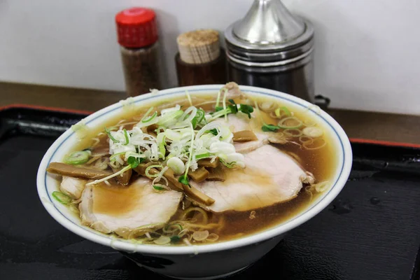 Tiro Close Uma Tigela Ramen Delicioso — Fotografia de Stock