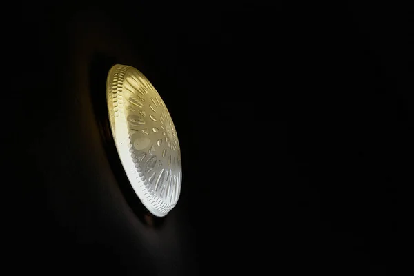 Gammal Lampa Svart Vägg — Stockfoto