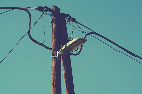 Lâmpada Rua Com Poste Elétrico Miskolc — Fotografia de Stock