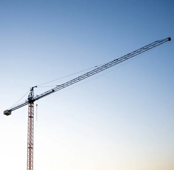 Shot Construction Crane Blue Sky — 스톡 사진