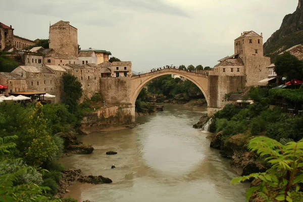 Uma Bela Foto Stari Most Mostar Bósnia Herzegovina — Fotografia de Stock