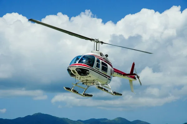 Digue Seychelles Agosto 2010 Elicottero Volo Panoramico Con Nuvole Cielo — Foto Stock