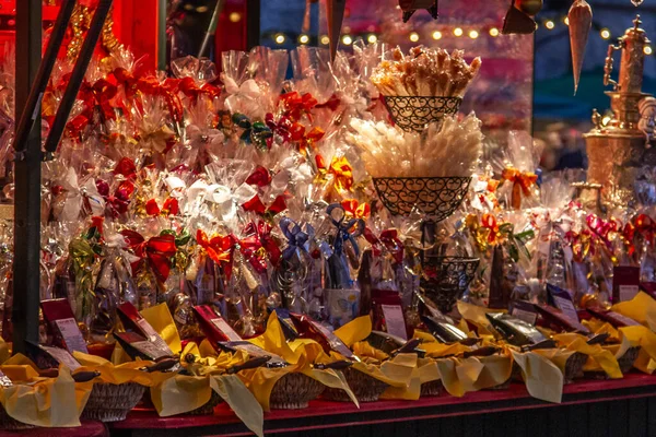Разнообразие Сладостей Рождественском Рынке Зальцбурге Австрия — стоковое фото