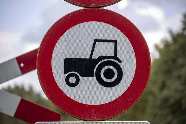 Aadorp Netherlands Вересня 2020 Заборонений Дорожній Знак Узбіччі Дороги Зображає — стокове фото