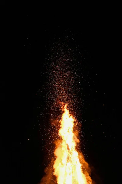 Shot Burning Wood Night — Stock Photo, Image