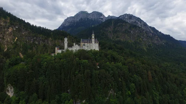 Drone Shot Neuschwanstein Castle Bavaria Germany — Stock Photo, Image