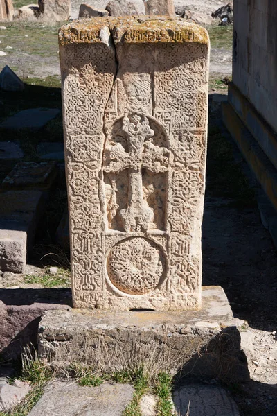 Vertical Shot Armenian Cross Stone Tomb — Stock Photo, Image