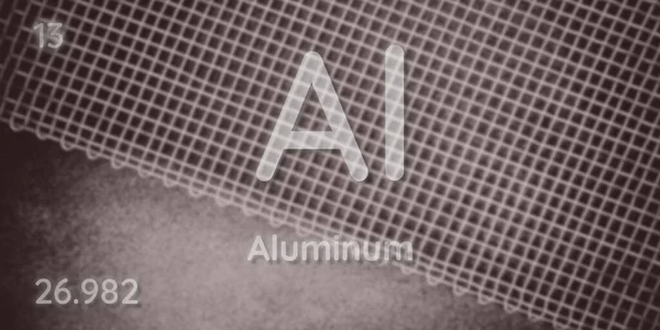 アルミニウム化学元素原子データと記号イラスト背景 — ストック写真