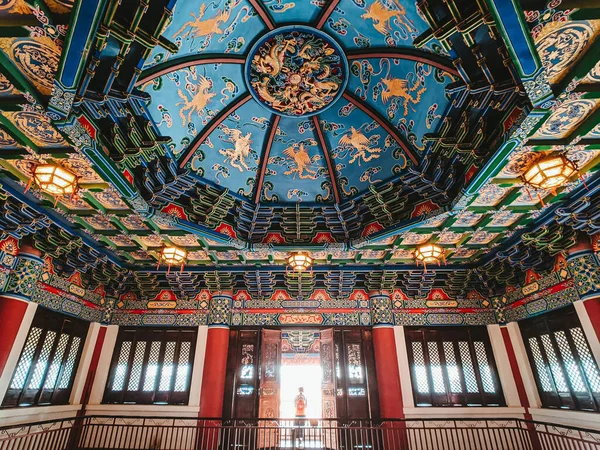 Pekin Çin Deki Gökyüzü Tapınağı Nın Duvarlarının Tavanının Yakın Çekimi — Stok fotoğraf