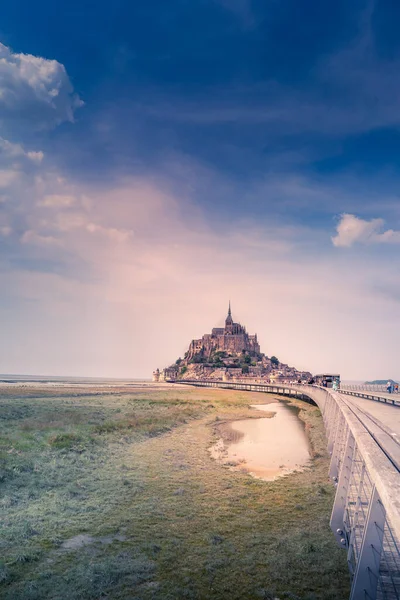 Plan Vertical Célèbre Mont Saint Michel Historique France — Photo