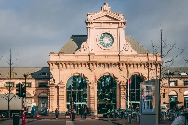 Namur Belgium Feb 2014 Namur Railway Station Entrance Belgium — Foto de Stock