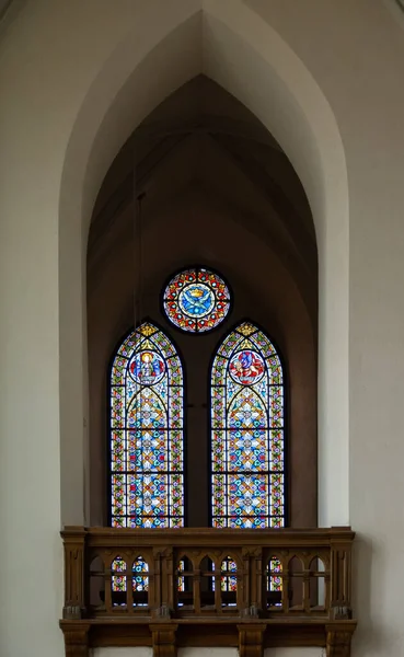 Ditrau Romania Sep 2020 Stained Glass Window Church Sacred Heart — Stock Photo, Image