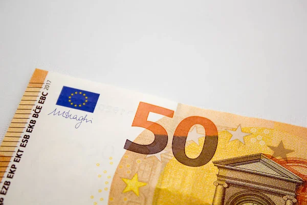 Κοντινό Πλάνο Ενός Σωρού Χαρτονομισμάτων Ευρώ — Φωτογραφία Αρχείου