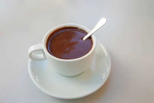 Eine Nahaufnahme Des Frischen Schwarzen Kaffees — Stockfoto