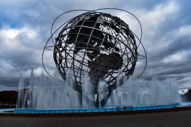 NEW YORK, UNITED STATES - Nov 03, 2018: Artwork called Unisphere, in Flushing Meadows-Corona Park clipart