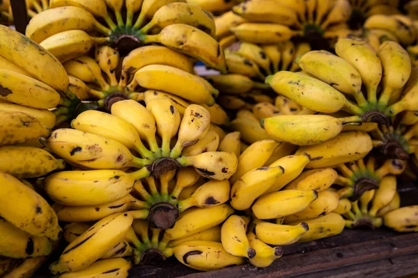 Monte Bananas Muito Maduras Mercado Para Venda — Fotografia de Stock
